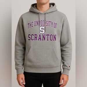 Champion Scranton College Hoodie Gray Unisex Sweatshirt Size M